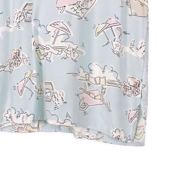 VINTAGE BEACH DAY Blue Print Button Liz Claiborne - Picture 3 of 5